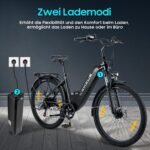 26T1 Electric Bicycle 26 Inch E-Bike, 36 V 18.2 Ah Removable Battery, 250 W Motor, LCD Display, 7 Speed, Range 90-130 km, 25 km/h, IPX5 Waterproof for Adults