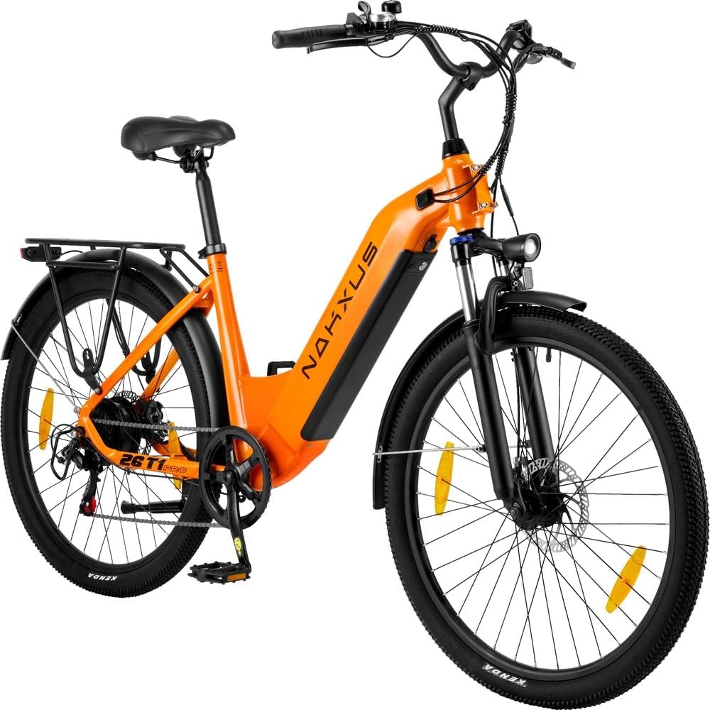 61zDwAyWCEL._AC_SL1000 26T1 Electric Bicycle 26 Inch E-Bike, 36 V 18.2 Ah Removable Battery, 250 W Motor, LCD Display, 7 Speed, Range 90-130 km, 25 km/h, IPX5 Waterproof for Adults