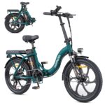 MilePort 1 Electric Bicycle for Adults, 250 W Folding Electric Bicycle with 36 V 13 Ah Removable Battery, Speed 25 km/h and Range 100 Km, 20 x 3.0 Inch Fat Tyres E-Bikes for City Commuters