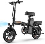 URLIFE E-Bike Folding Bike with 14 Inches, 48 V 7.5 Ah Lithium Battery for Long Range up to 60 KM, Electric Bicycle 250 W Motor, 3 Riding Modes, Adjustable Seat Height, Folding Pedelec Ebike for Men