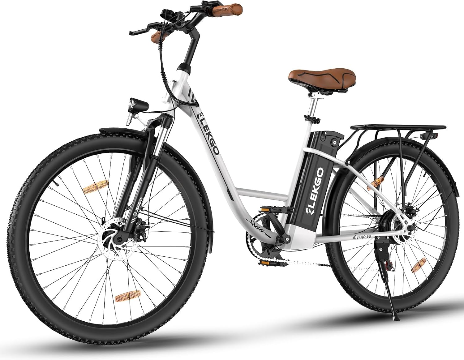 71UZr_lMo0L._AC_SL1500 E-Bike 28-Zoll-Elektrofahrrad, 7-Gang-Damenfahrrad, E Bike für die Stadt, LCD-Display, mit Vorderradgabel-Federung, City Ebike für Herren und Damen