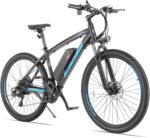 ANCHEER E Bike, 27.5 Inch Trekking Bike, E-Bike for Men and Women with 36 V 10.4 Ah Battery, 250 W Motor, 100 km Range, Electric Bicycle with 21 Speed Gear, Pedelec Electric Mountain Bike for Adults