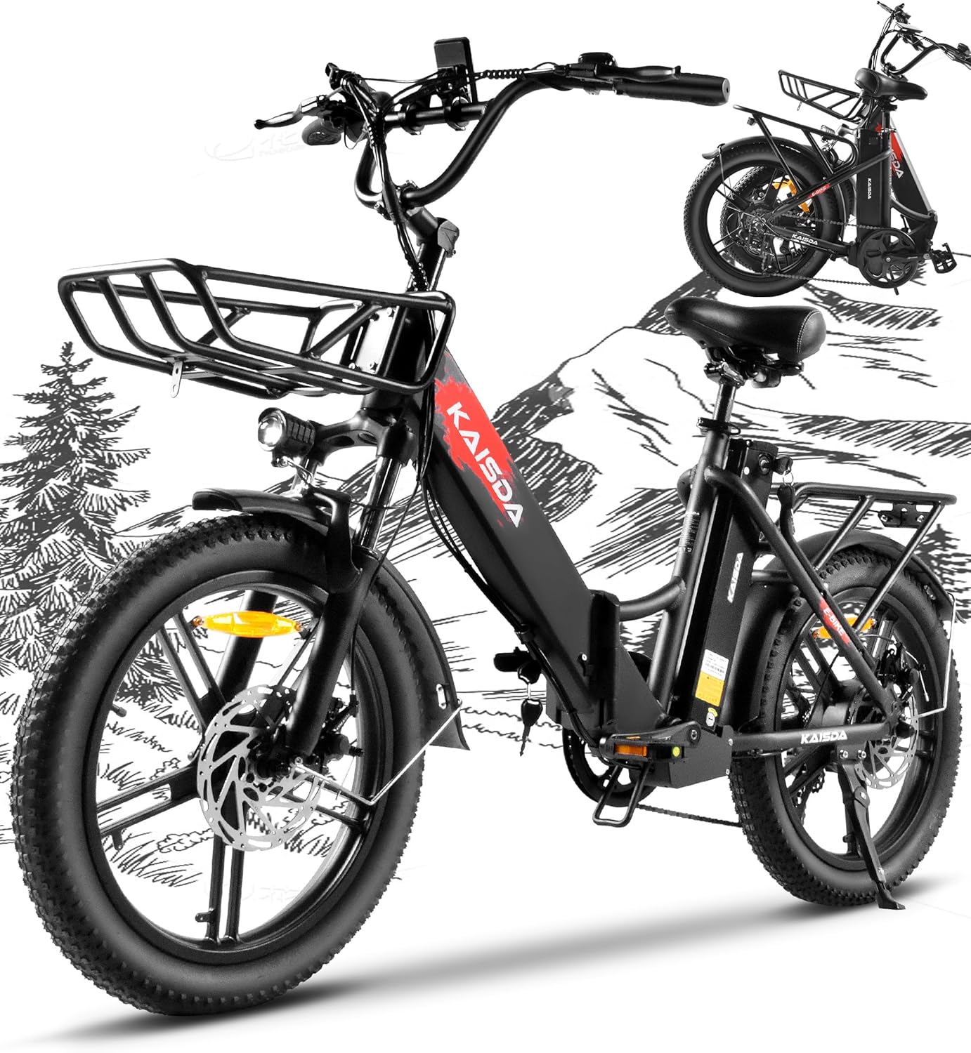 81OY4Sg5QzL._AC_SL1500 E-Bike Folding Bike 20 Inch with 250 W Motor and 100 km Range - Folding Bike E-Bike 20 Inch Aluminium Lightweight Construction (22 kg), Electric Bicycle Folding Bike with Basket for 36 V 13 Ah