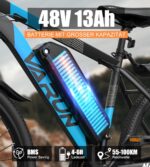 VARUN E Bike, 27.5" Ebike Herren Damen mit APP, 48V 624 Wh Akku, Bis zu 100 KM, 250W Motor, 21-Gang E-Bike Mountainbike mit 4 Fahrmodi, Elektrofahrrad Herren Damen für Pendeln, Bergig, EU-Konformes
